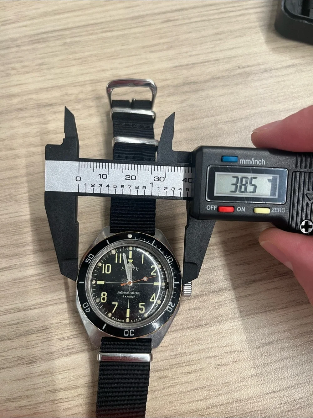 Amphibia Black Dial 38mm Automatic Dive Watch with Black Nylon Strap